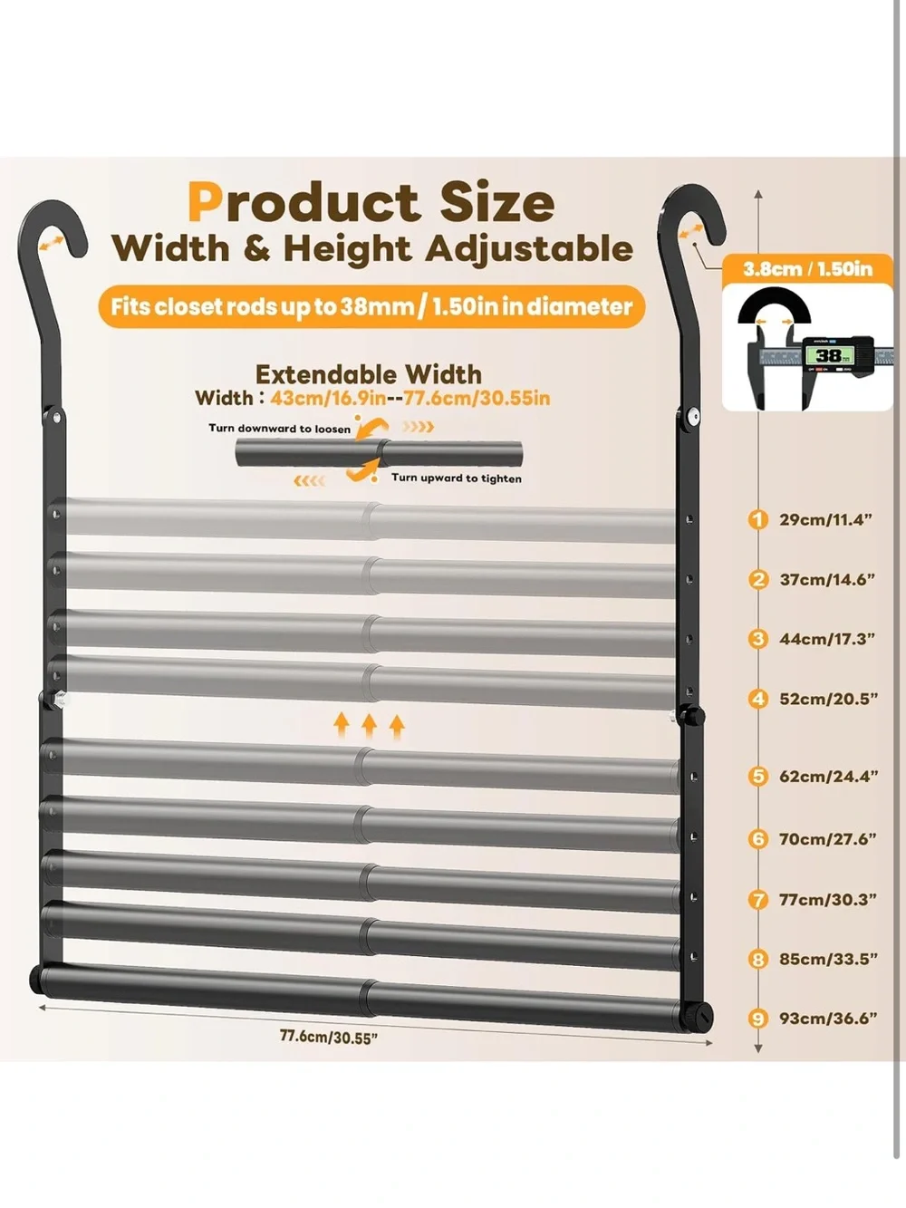 Adjustable Closet Rod for Hanging Clothes